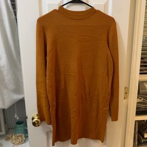 mustard sweater dress